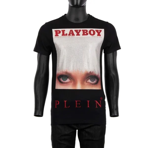 Футболка Philipp Plein X Playboy Iconic Eyes с принтом Crystals Black 08399