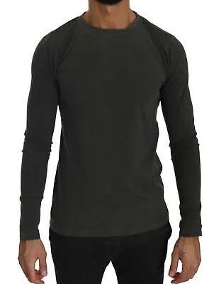 SCERVINO STREET Свитер, хлопковый серый пуловер с круглым вырезом, топ IT50/US40/L Рекомендуемая розничная цена 200 долларов США