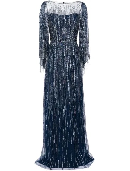 Jenny Packham платье Rhapsody с пайетками, синий