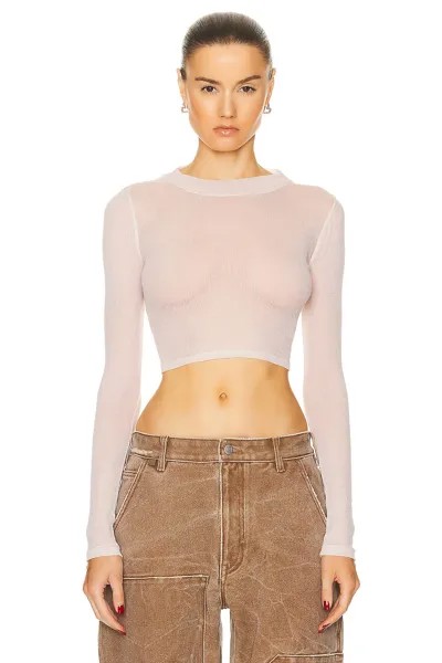 Футболка John Elliott Gauze Rib Long Sleeve Cropped, цвет Putty