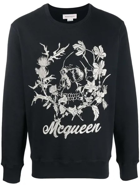 Alexander McQueen толстовка с вышивкой Skull