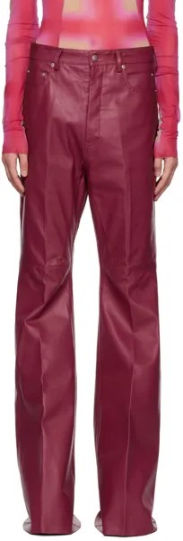 Розовые кожаные брюки Rick Owens Bolan