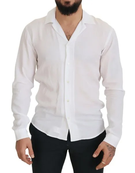 COSTUMEIN Рубашка белое платье на пуговицах с длинными рукавами Формальное 46/US36/S 240 долларов США