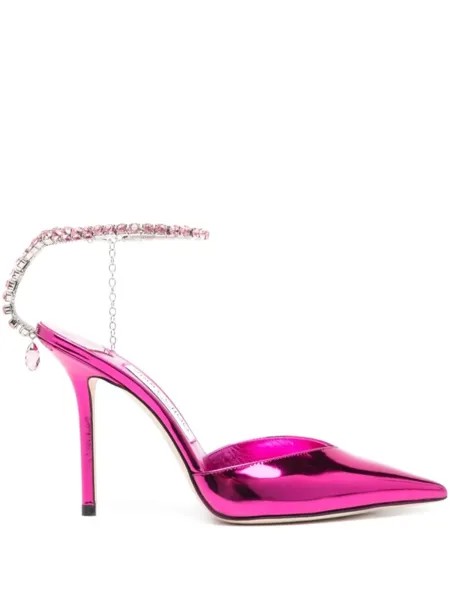 Jimmy Choo туфли-лодочки Saeda 100 мм из кожи, фиолетовый