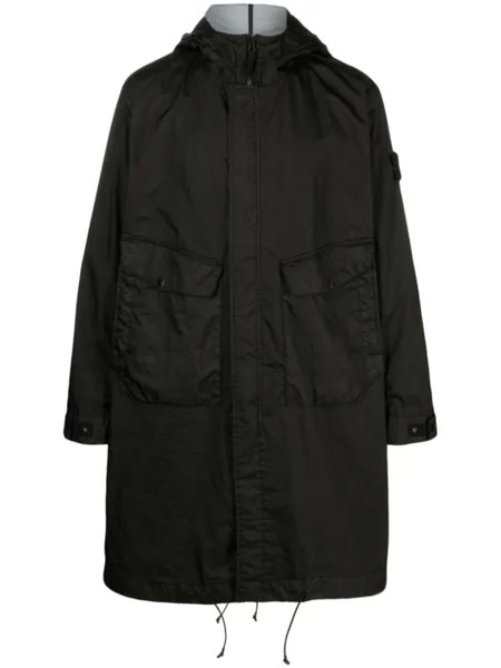 Stone Island плащ Membrana 3L TC с нашивкой Compass, черный