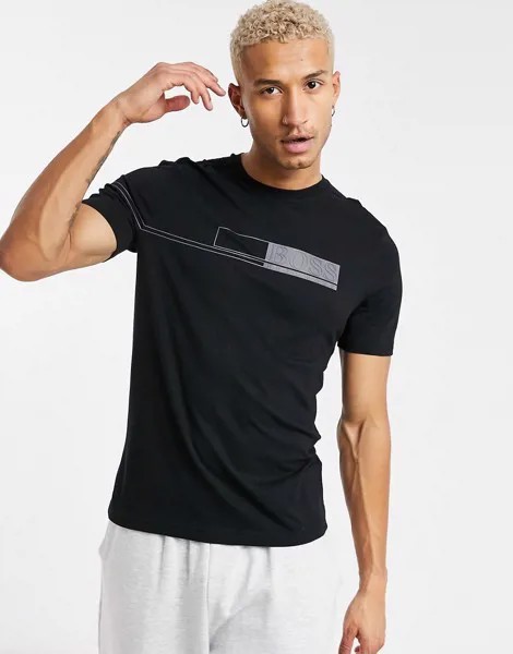 Черная футболка BOSS Athleisure 1-Черный цвет