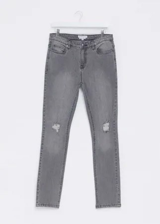 Рваные серые джинсы скинни Another Influence-Серый