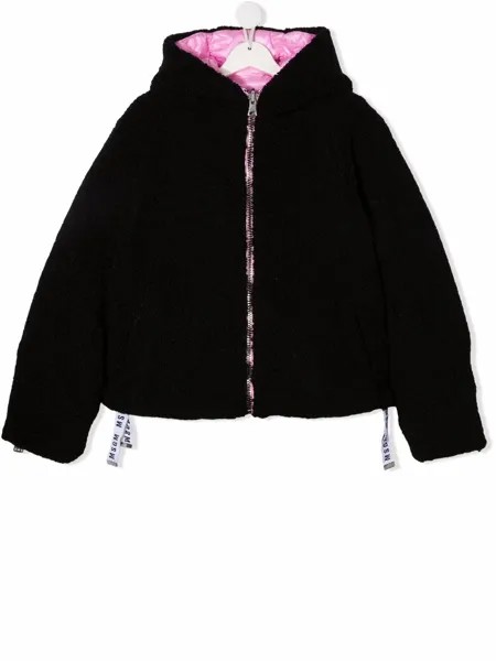 MSGM Kids двусторонний пуховик с капюшоном