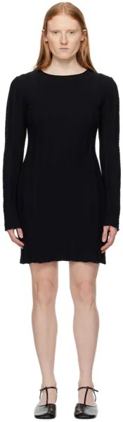 Черное мини-платье с закругленными краями Filippa K