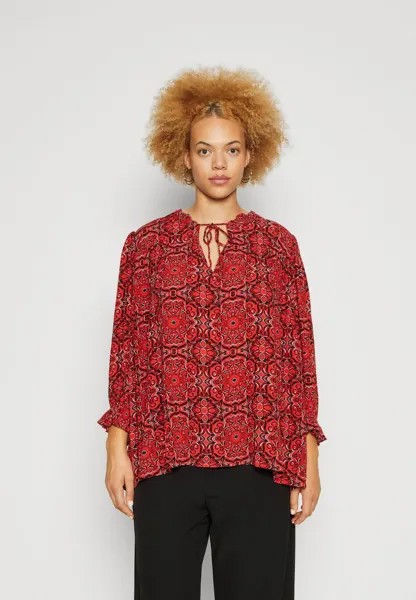 Блузка ONLY Carmakoma CARGROA LIFE 3/4 TOP, цвет poppy red