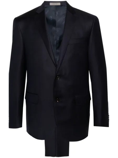 Костюм из вирджинской шерсти с однобортным пиджаком Corneliani, синий