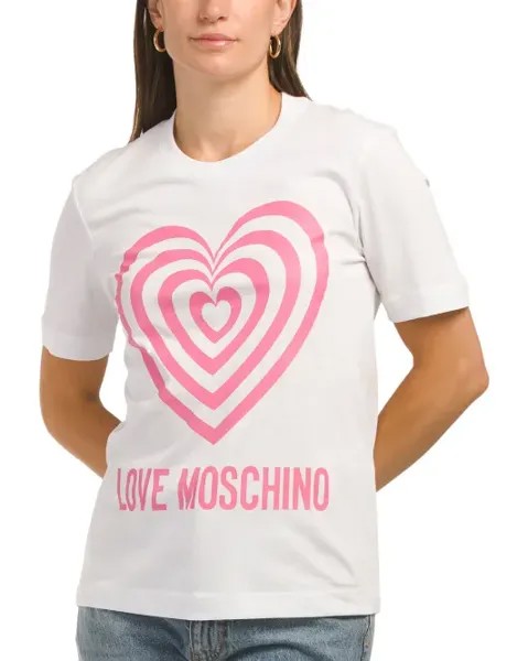 Футболка с коротким рукавом и логотипом в виде сердца Love Moschino, белый