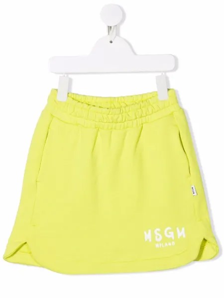 MSGM Kids юбка миди с логотипом
