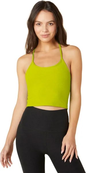 Укороченная майка Spacedye Slim Racerback Beyond Yoga, цвет Lime Citron Heather
