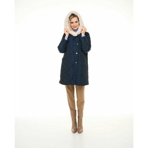 Пальто DIXI COAT, размер 40, синий/белый