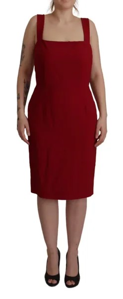 DOLCE - GABBANA Платье-футляр без рукавов из вискозы красного цвета IT48/US14/XL 1500usd