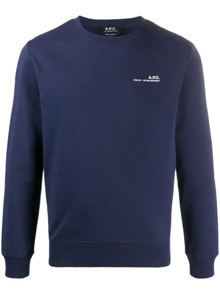 A.P.C. толстовка с логотипом, синий