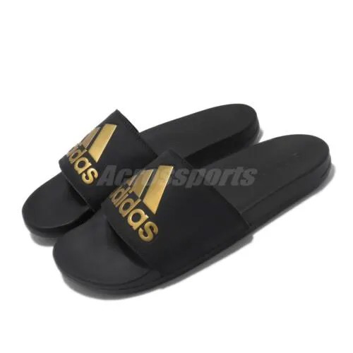Adidas Adilette Comfort Black Gold Мужские повседневные сандалии унисекс без шнуровки EG1850