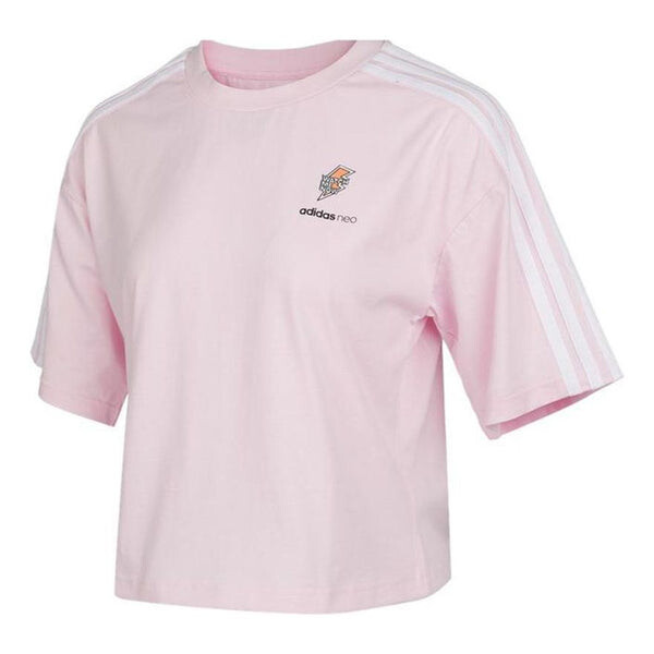 Футболка neo fav may с круглым вырезом спортивные с коротким рукавом розовые Adidas, розовый