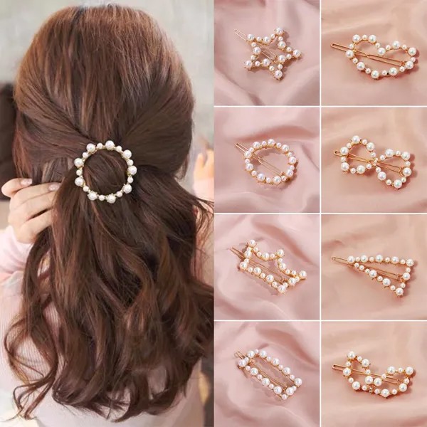 1PC Корея Мода Imitiation Жемчужные волосы клип Snap Barrettes женщины Девушки Цветы Волосы Аксессуары для волос