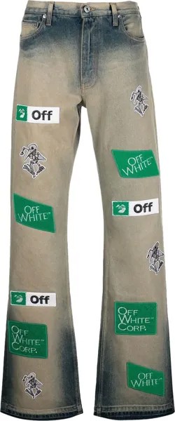 Джинсы Off-White Diag Multilogo Relax Slim Jean 'Grey/White', серый