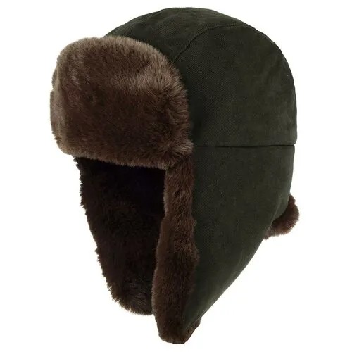Шапка ушанка STETSON арт. 9291104 BOMBER CAP SOFT COTTON (темно-зеленый), Размер:57