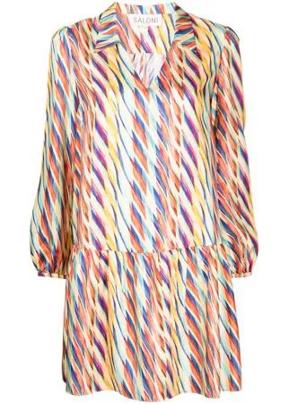 Saloni платье-рубашка с абстрактным принтом