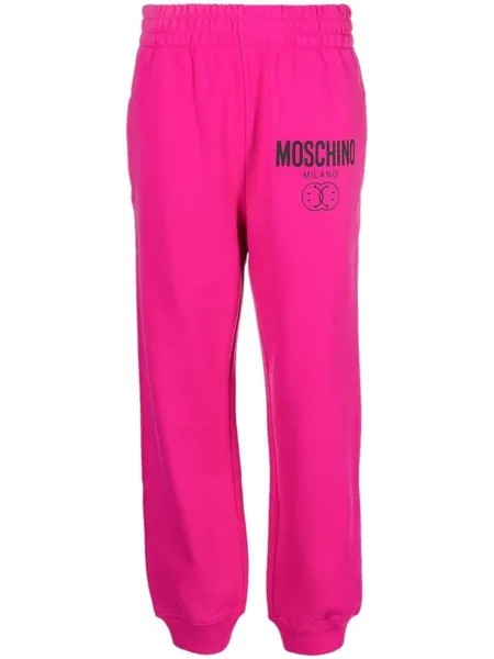 Moschino спортивные брюки с логотипом, розовый