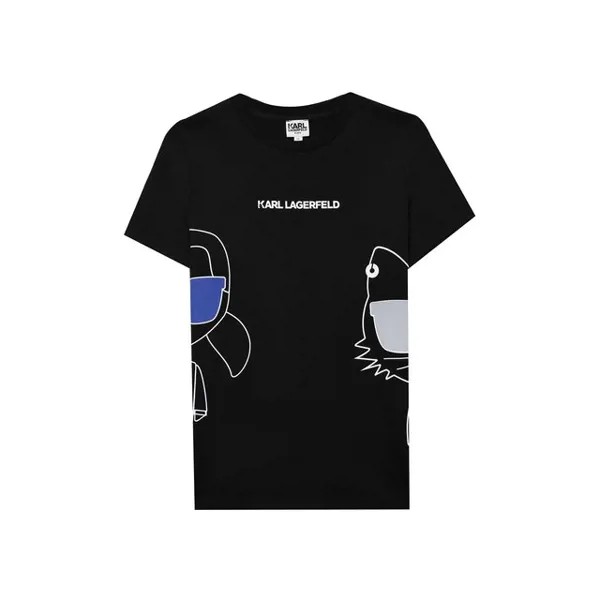 Хлопковая футболка Karl Lagerfeld Kids