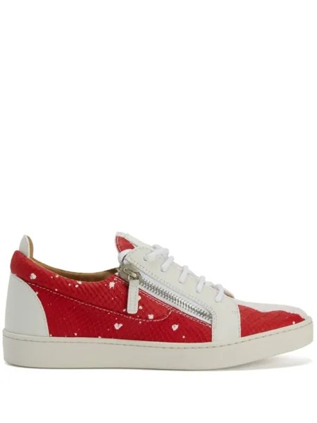Giuseppe Zanotti кеды с эффектом разбрызганной краски, красный