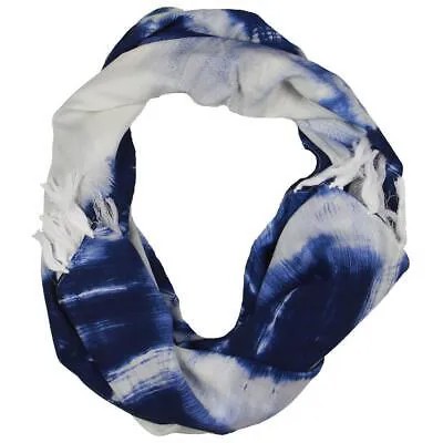 Soleil Womens Blue Pareo Fringe Tie-Dye Wrap O/S BHFO 7661