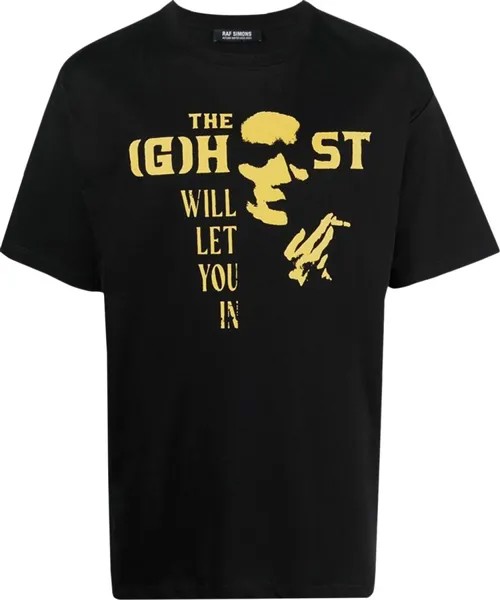 Футболка Raf Simons Big Fit T-Shirt With Ghost Print On Front 'Black', черный