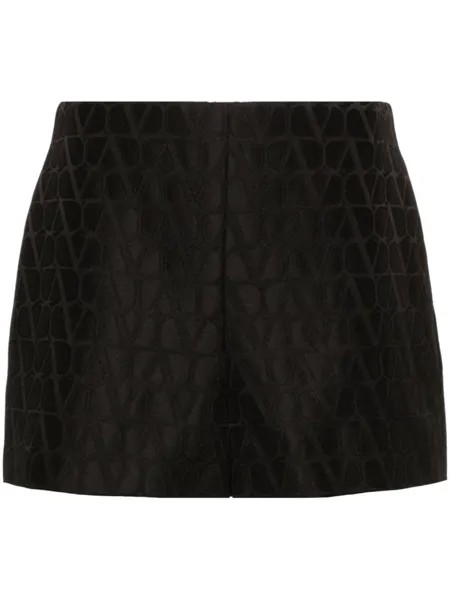 Valentino Garavani жаккардовые шорты с узором Toile Iconographe, черный
