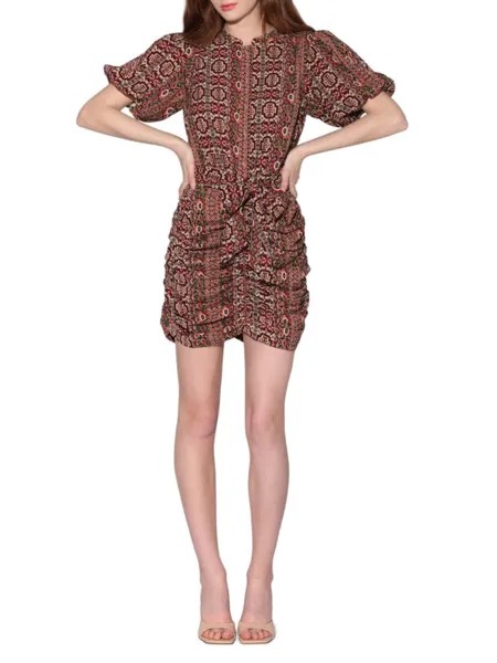 Мини-платье Staci с геометрическим узором Walter Baker, цвет Burgundy Multicolor