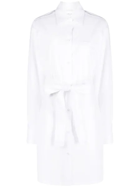 Поплиновое платье-рубашка с поясом Max Mara, белый