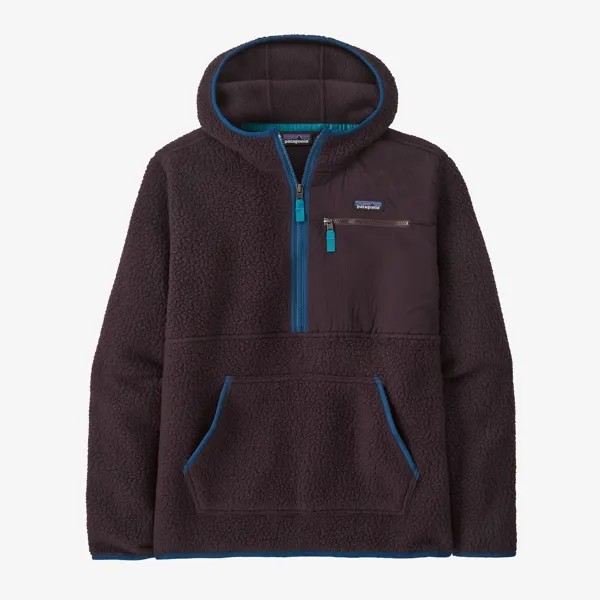 Мужской флисовый пуловер в стиле ретро с ворсом Patagonia, цвет Obsidian Plum