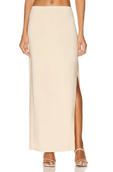 Юбка Norma Kamali Side Slit Long, цвет Con Leche