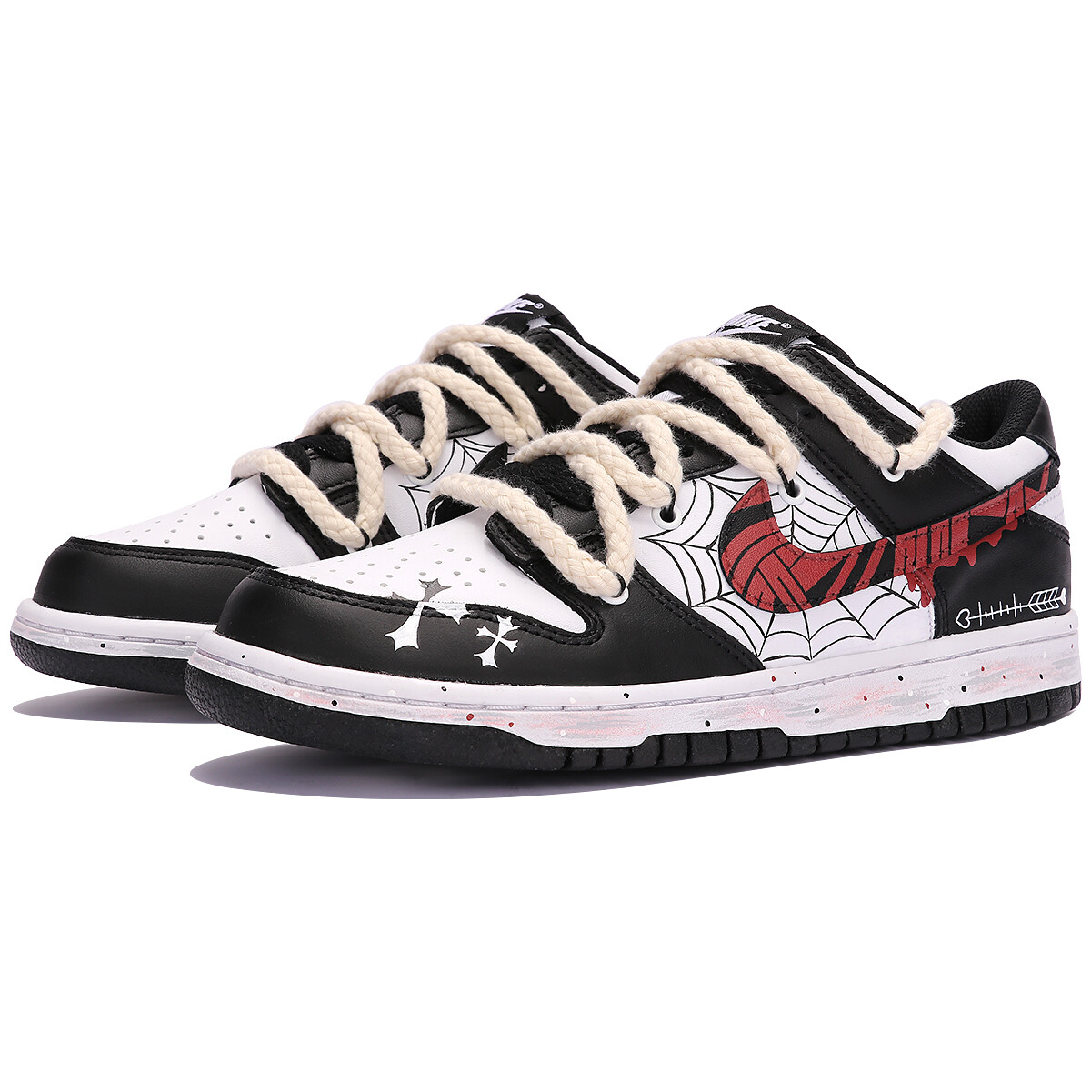 Кроссовки Nike Dunk Skateboarding Shoes Women's Low-top Black/white, черный/белый