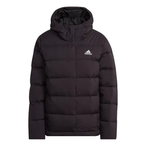 Куртка гелионик с капюшоном пуховик Adidas, черный