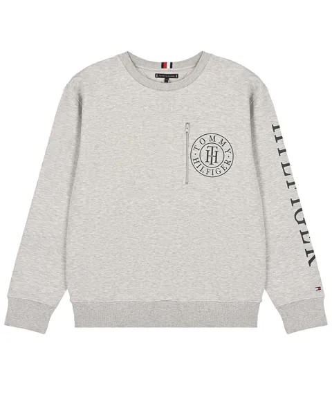 Серый свитшот с логотипом Tommy Hilfiger детский