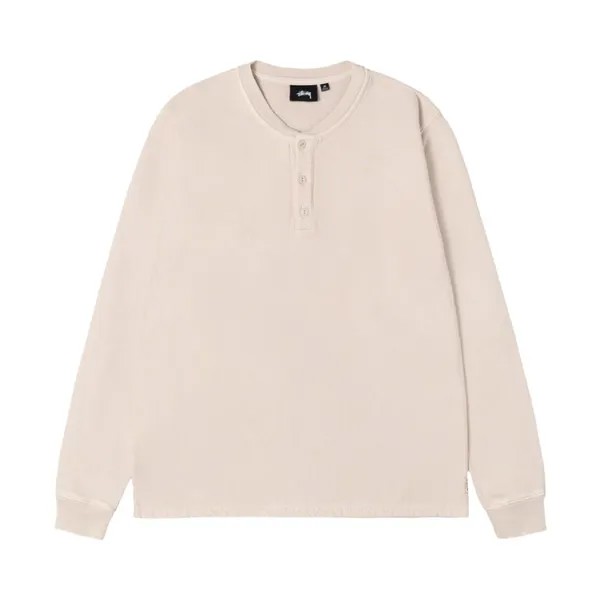 Флис Stussy Open Hem Henley Fleece, цвет Natural