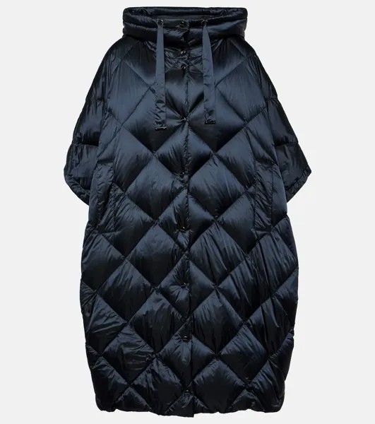 Стеганый пуховик treca из парусины Max Mara, серый