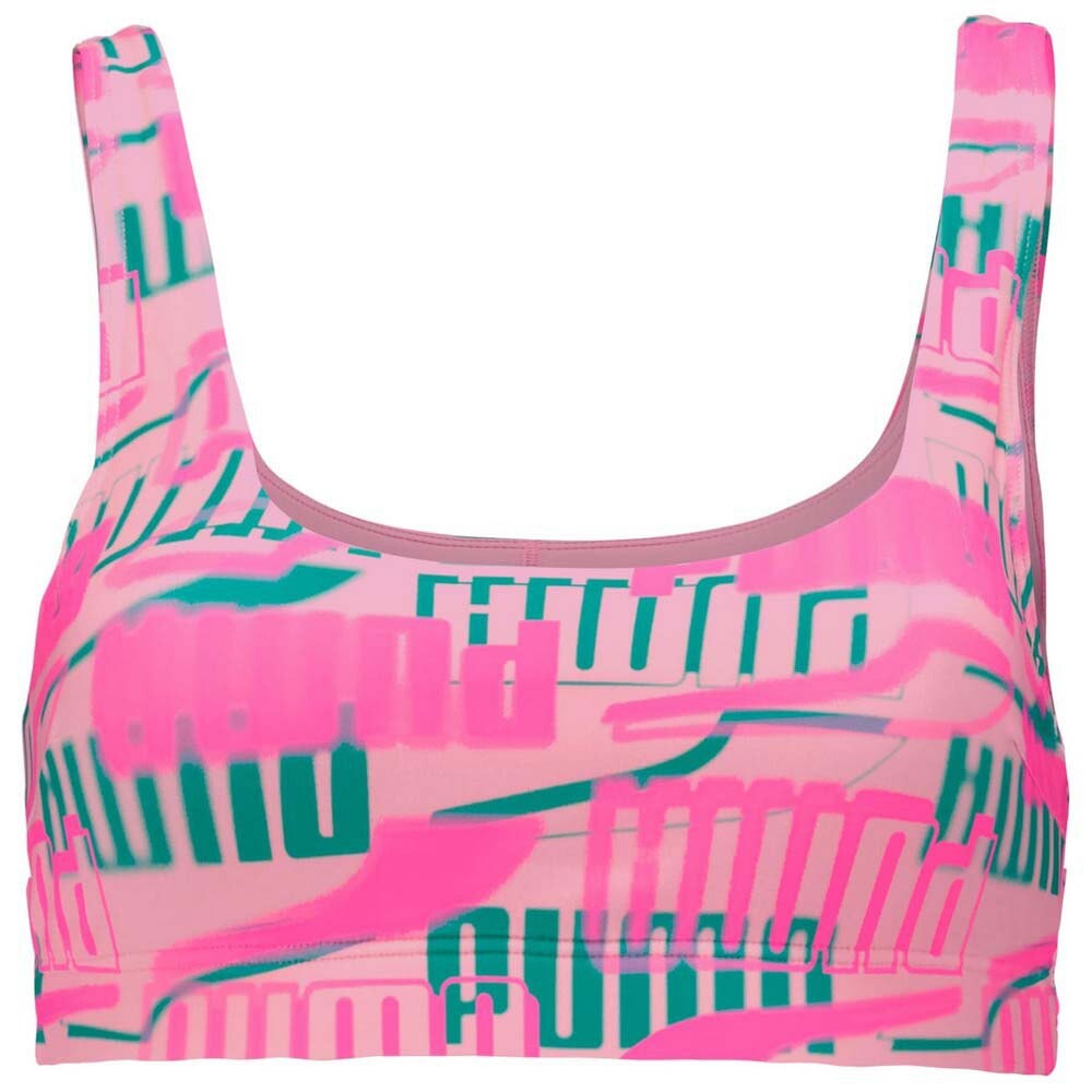 Топ бикини Puma Printed Scoop Neck, розовый
