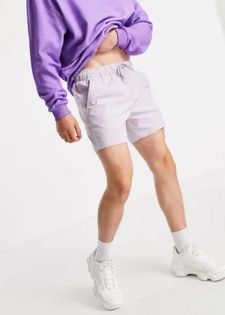 Сиреневые шорты чиносы узкого кроя с поясом на резинке ASOS DESIGN-Фиолетовый цвет