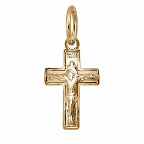Крестик The Jeweller, красное золото, 585 проба, золотистый