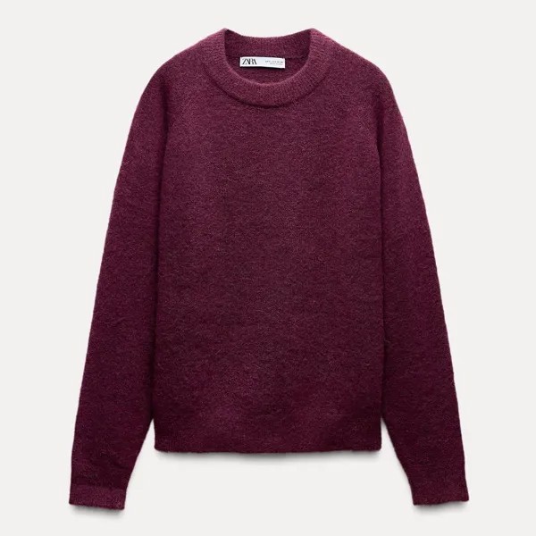 Джемпер Zara by Carlyne Cerf Plain Wool And Alpaca, пурпурно-розовый
