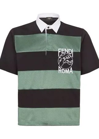 Fendi рубашка поло с вышитым логотипом