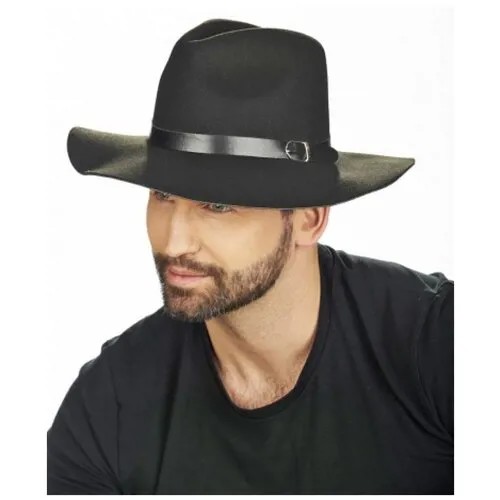 Черная мужская шляпа (8221), ⌀ 57 см.