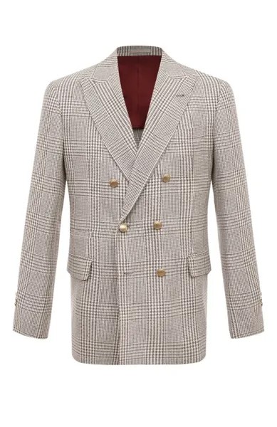 Пиджак изо льна и шерсти Brunello Cucinelli