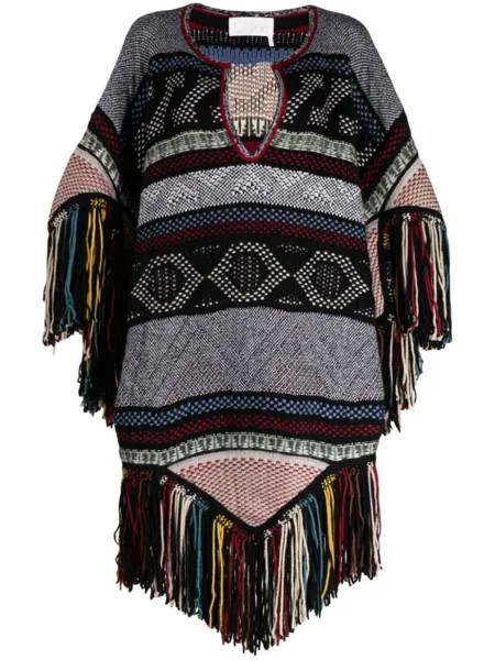 Chloé жаккардовое пончо, разноцветный